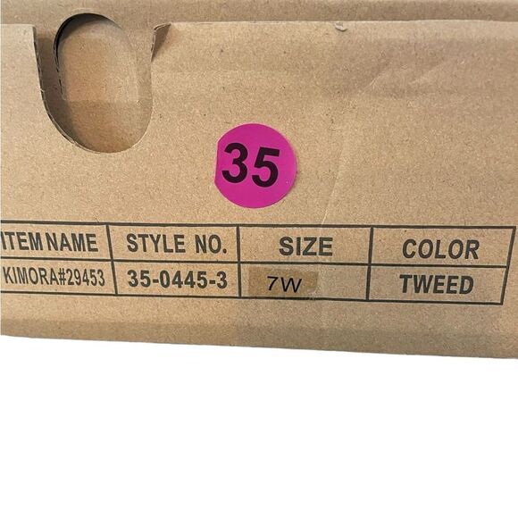 BLUE AND GREEN TWEED FABRIC HEEL - Picture 7 of 7